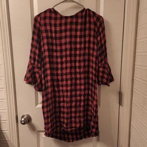 Anthropologie Cloth and Stone Christmas Checkered Dress Small